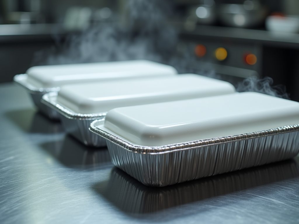 Recipientes de alumínio para alimentação profissional