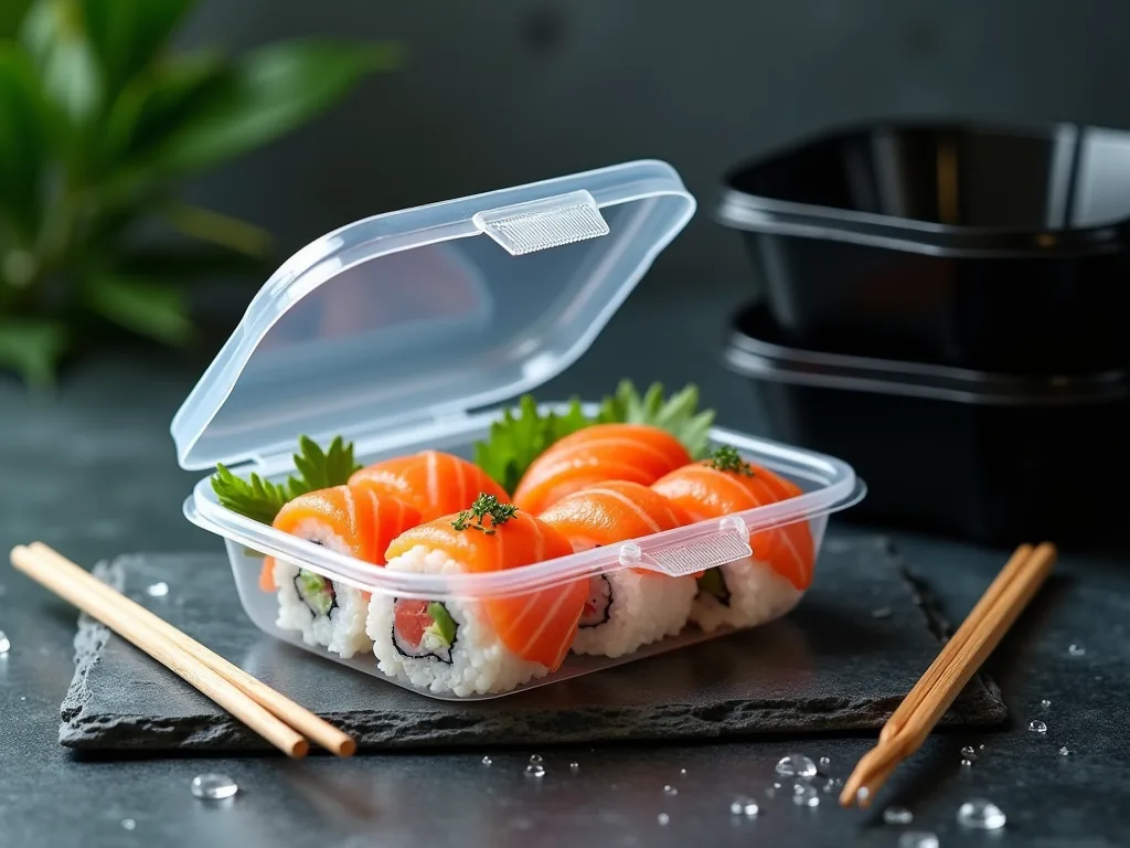 Caixa de polipropileno transparente para salada take-away