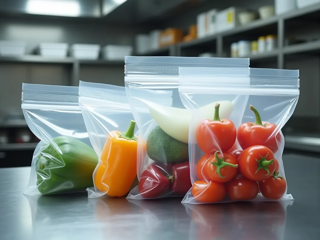 Sacos plásticos transparentes para conservação de alimentos