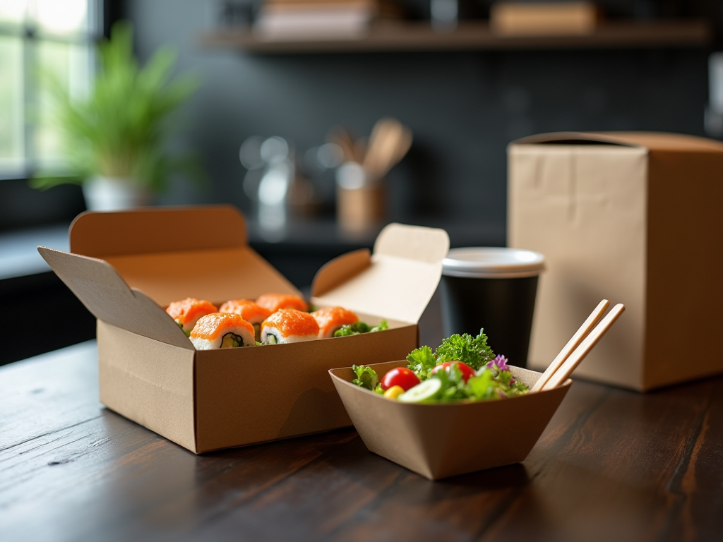 Embalagens take-away profissionais para restaurantes, pizzarias e serviços de delivery — caixas, recipientes e talheres